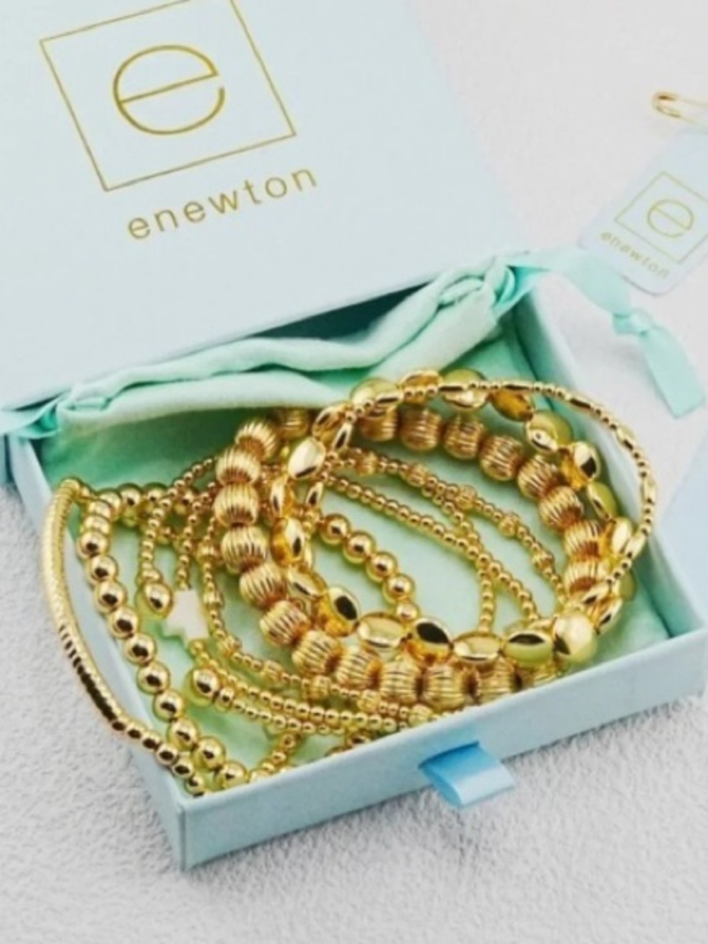 Enewton Gold Beaded Stack Bracelet Set